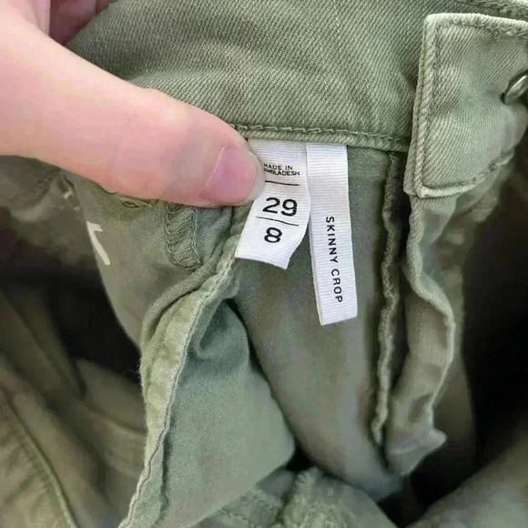 Loft olive sage green skinny crop style jeans womens size 29 - Picture 2 of 7